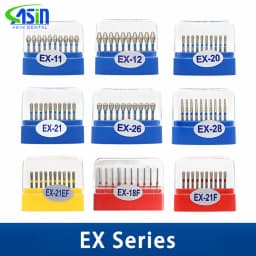 10pcs/box Dental carbide burs Diamond FG High Speed Burs for Polishing Smoothing Dental Burs Drills EX-26 EX-31