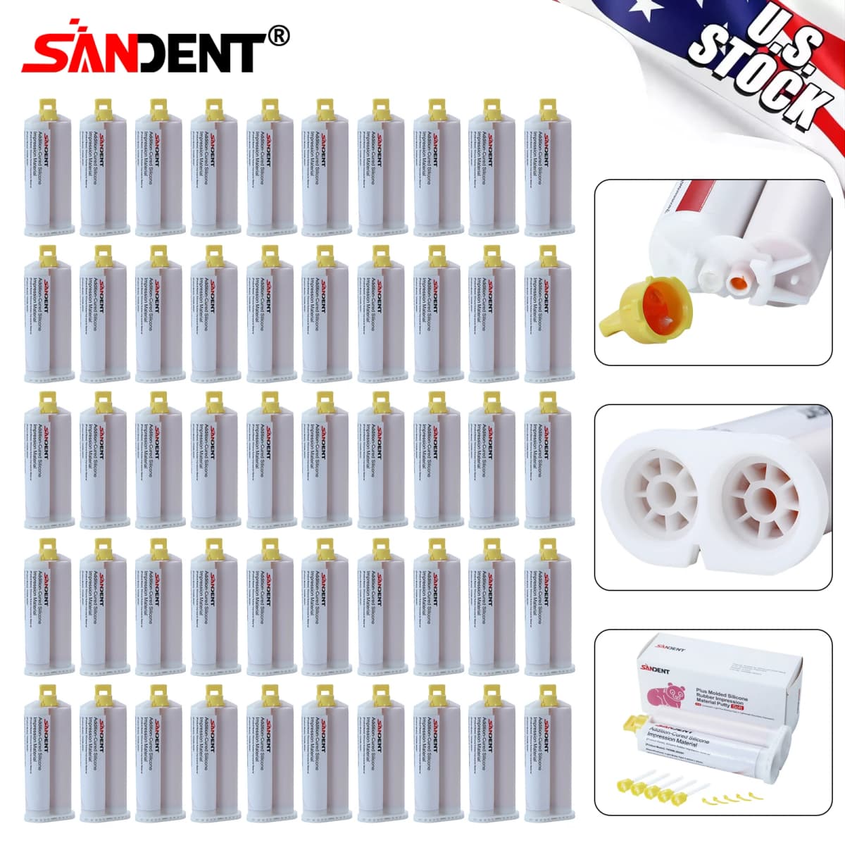 SANDENT Dental Impression Material 50ml Silicone Impression Material Lightweight Silicone Elastomer Dentist