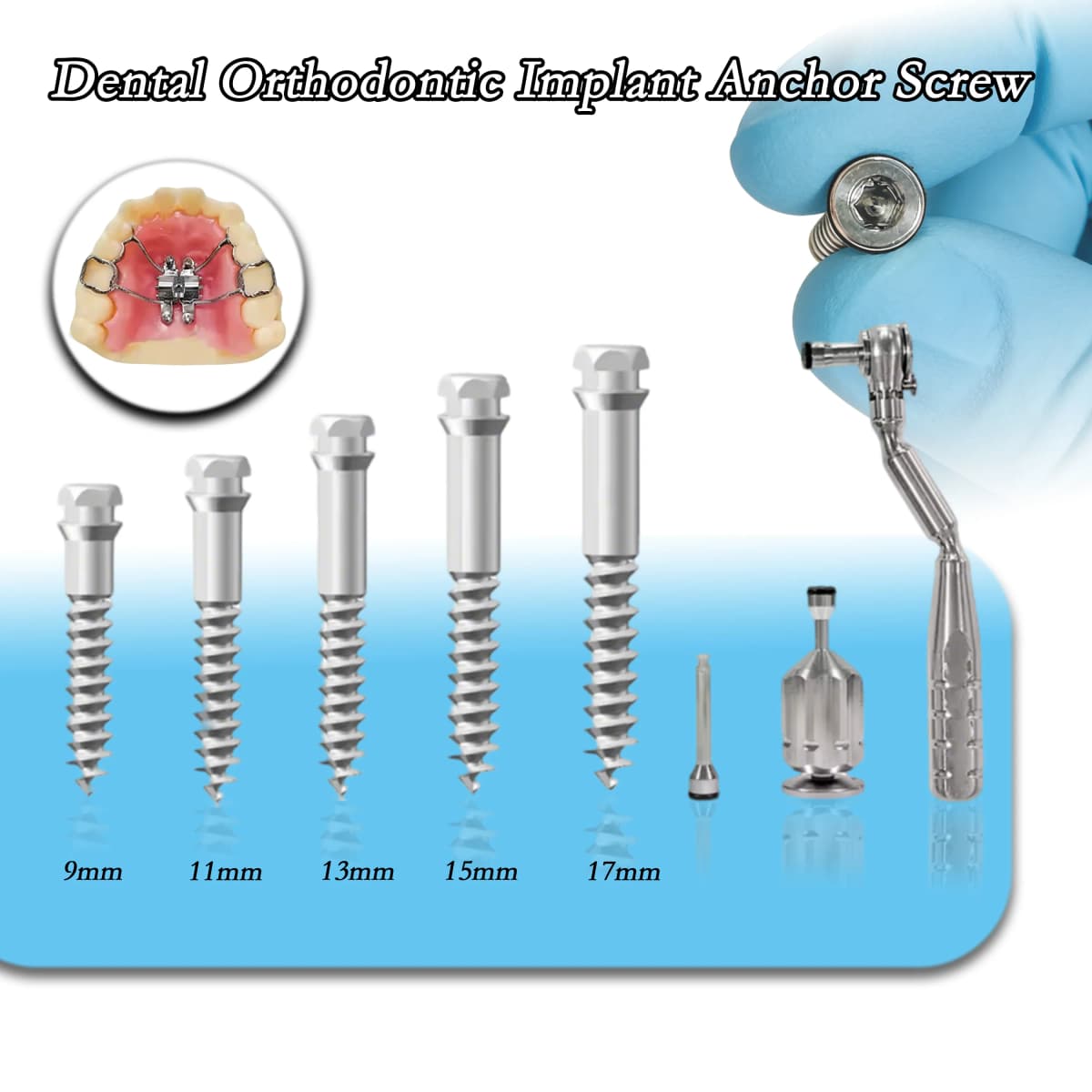 Dental Orthodontic Implant Anchor Screw Orthodontic Bone Expansion Miniscrews and Screwdriver Torque for Ortho Treatment