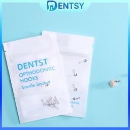 20PCS Dental Orthodontic Lingual Buttons-Bondable Round Mesh Base Composite Clear Ceramic Hook Dentistry Accessories Materials