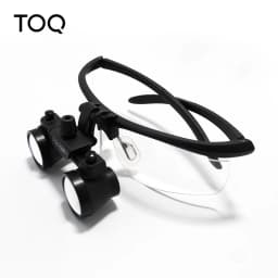 TOQ 2.5X 3.5X Binocular Dental Loupes Set with Rechargeable LED Headlight Portable Surgical Magnifying Glass Dental Lab Medical