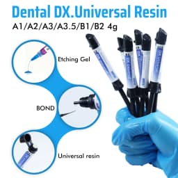 DX Dental Universal Resin Light Curing Composite Resin Adhesive Bonding/Etch Gel Kit Teeth Restoration Resin Dental Adhesive