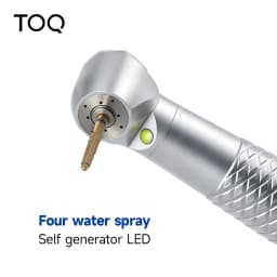 TOQ Dental LED High‑Speed Handpiece, Self‑powered E‑Generator Air Turbine, Push Button Triple Water Spray 2 Holes Autoclavable