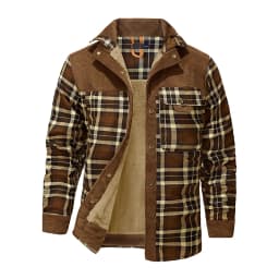 Winter Jacket Men Fleece Thick Warm Cotton Plaid Jacket Autumn Men Casual Multi-Pockets Coat High Quality Warm Lining Jacket Man