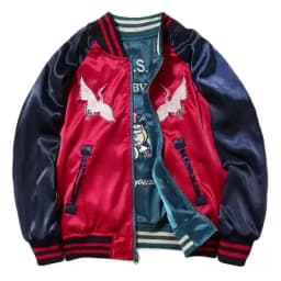 Men Women Satin Embroidery Jacket Sukajan Retro Oversize Couple Coat Korean Spring Autumn 2026