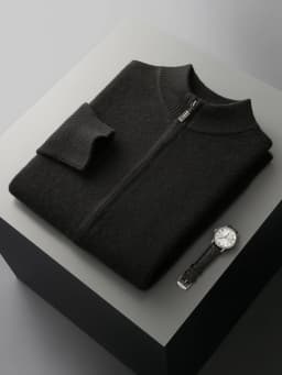 Choice High Quality Men Zipper Wool Cardigan Cashmere Sweater Autumn Winter Thick Smart Casual 100% Merino Wool Knitwear Tops