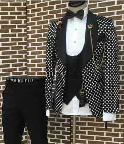 Navy Blue Plaid Luxuly Men Suits Slim Fit Notched Lapel Groom Formal Tuxedos Prom 3 Pcs Sets Business Male Blazer Costume Homme
