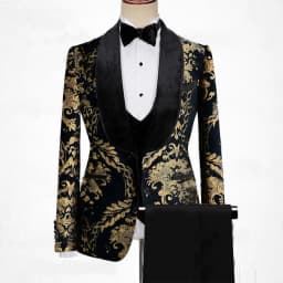 Navy Blue Plaid Luxuly Men Suits Slim Fit Notched Lapel Groom Formal Tuxedos Prom 3 Pcs Sets Business Male Blazer Costume Homme