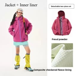 Empty Mountain Rain Hard Shell Windproof and Waterproof Functional Outdoor Three-in-One Hooded Mountaineering Jacket Men Women