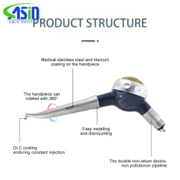 4 Hole Dental Air Polisher Abrasion Microetcher Sandblasting Sandblaster Teeth Polishing Air Prophy Dentistry Tools