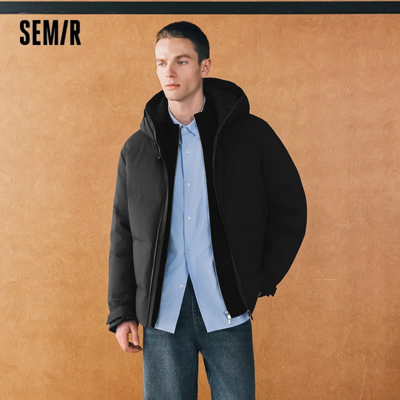 Semir Men Down Jacket Water Repellent Windproof Shell 90 Percent Down Fill Seamless Bonded Heavyweight Build 2026 Winter