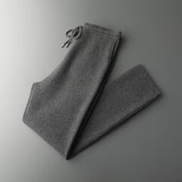 Autumn Winter Thick Men's High Waist Small Foot Pants 100% Merino Wool Knitted Pants Casual Fashion Solid Color Warm Pants