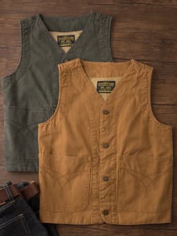 Heavyweight Amekaji American Retro Double-layer 12oz Canvas Outdoor Layered Vest Pockets Workwear Vest for Men Spring Autumn