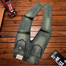 2026 Retro Nostalgic Jeans Men's Embroidered Print Spring and Autumn Men's Clothing Elastic Slimming Small Foot Trendy Pants