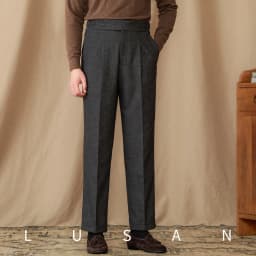 40% Wool Winter Thick Warm Naples Casual High Waist Straight Pants Commuter Retro Men