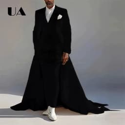 Men Banquet Three Piece Suit Attire Set, Long Tail Suit Jacket Pant Waistcoat for Men, Wedding Groom Suit XS-4XL Many Colors