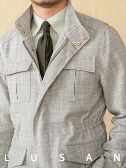 Cotton and Linen Vertical Collar Tight Waist M65 Hunting Jacket Retro All-match Spring and Summer Lightweight Casual Jacket