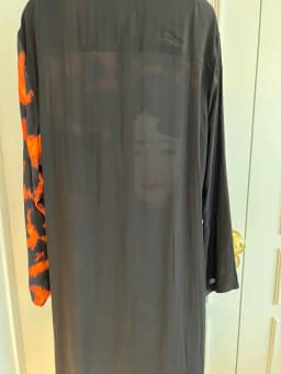 TOP-YAMAMOTO original design silk leopard print long shirt Paris fashion show silhouette long shirt
