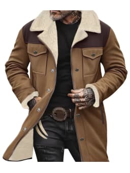 Warm Trech Men's Winter Trench Coat Windproof Fleece Lined EU Fit Street to Office Mans Wear