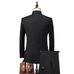 (Jacket+Pants) Men Fashion Simple Wedding Suit Black / Blue / Wine Red 2026 Homme Stand up Collar Business Social Dress 2 Piece