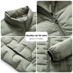 Winter New 90% Duck Down Jacket, Cycling Sports Stand-up Collar, Warm and Lightweight, Men's Solid Color Breathable Down Jacket