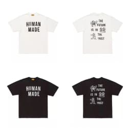 2026 New HUMAN MADE Back cartoon Printed T-Shirt Japanese Bamboo Cotton Unisex Retro Round Neck Short Sleeved Shirt
