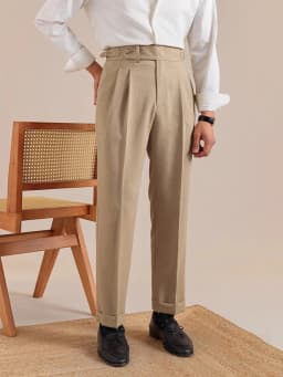 Naples High Waist Linen Suit Pants Men Breathable Straight Leg Office Trousers Men Pantalon Costume Homme Men's Social Trousers