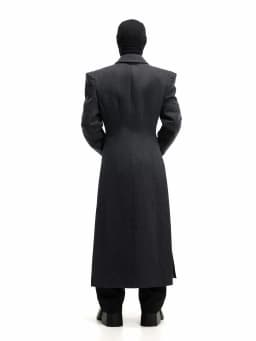 Mauroicardi Autumn Winter Long Warm Thick Fitted Black Wool Blends Coat Men Shoulder Pads Elegant Luxury Woolen Overcoat 2025