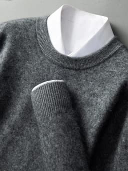 ANGEL Autumn Winter Men's O-neck Sweater Cashmere Pullovers Basic Casual Long Sleeve 100% Mink Cashmere Knitwear Male Clothing