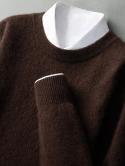 ANGEL Autumn Winter Men's O-neck Sweater Cashmere Pullovers Basic Casual Long Sleeve 100% Mink Cashmere Knitwear Male Clothing
