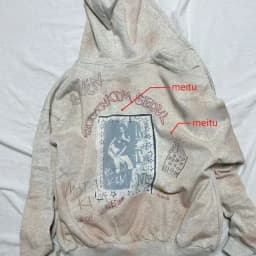 Matin Kim Graffiti Print Zip Hoodie Drop Shoulder Korean Streetwear Oversize