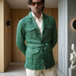 Safari Linen Suits for Men with Belt 2 Pieces Single Breasted Wedding Tuxedo for Groomsmen Formal Events Daily Wear Prom 2026