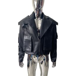 Nerazzurri Spring Autumn Cool Handsome Emo Hard Short Black Pu Leather Jacket Blazer Men with Three-dimensional Pockets Zipper