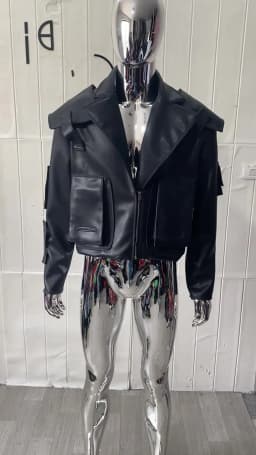 Nerazzurri Spring Autumn Cool Handsome Emo Hard Short Black Pu Leather Jacket Blazer Men with Three-dimensional Pockets Zipper