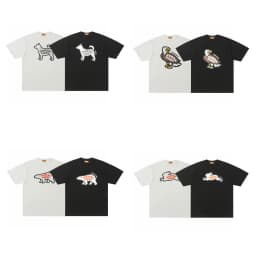 HUMAN MADE 2026 New Japanese Bamboo Cotton Summer Short Sleeved T-shirt with Animal Print