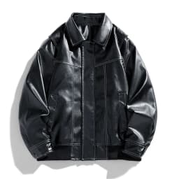 Europe The United States Trend Leather Jacket Spring Autumn New Loose Trend Men's Couple Jacket Lapel Motorcycle Handsome Coats