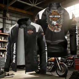 New Harley Davidson Printing Motorcycle Jacket Autumn Winter Keep Warm PU Leather Jacket Outdoor Sports Waterproof Coat