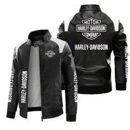 New Harley Davidson Printing Motorcycle Jacket Autumn Winter Keep Warm PU Leather Jacket Outdoor Sports Waterproof Coat