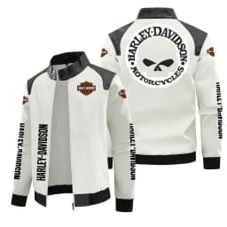 New Harley Davidson Printing Motorcycle Jacket Autumn Winter Keep Warm PU Leather Jacket Outdoor Sports Waterproof Coat