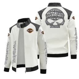 New Harley Davidson Printing Motorcycle Jacket Autumn Winter Keep Warm PU Leather Jacket Outdoor Sports Waterproof Coat