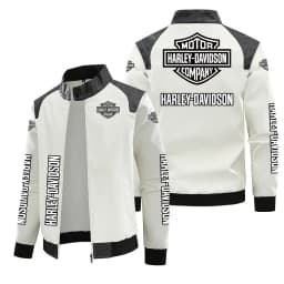 New Harley Davidson Printing Motorcycle Jacket Autumn Winter Keep Warm PU Leather Jacket Outdoor Sports Waterproof Coat