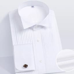Men's Dress Cufflinks Shirt Pure Cotton Slim Wedding Banquet Wing Collar Formal Men's Bow Tie