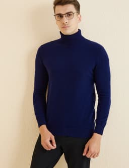 Knit Sweater for Men 100% Merino Wool Turtleneck Wool Sweater Fall Winter Warm Long Sleeve Pullover Male Korean Luxury Clothing