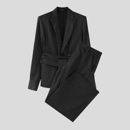 INCERUN Men Striped Sets Elegant Long Sleeve Lace Up Blazer & Pants Two Pieces Sets Streetwear Loose Fashion Casual Men's Suits