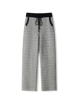 Soft 100% Merino Wool Straight-leg Pants For Men Jacquard Warm Knitted Pants Autumn Winter Thick Bottom Wear
