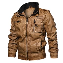Autumn Winter Brand Leather Jacket Men Vintage Biker PU Coat Causal Motorcycle Jackets Plus Size 8XL 3D Stand Collar Thick Tops