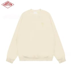 Sweatshirt made of pure cotton with small heart embroidery in macaron color, long sleeved with large heart round neck pullover for autumn and winter