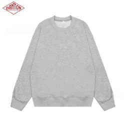 Sweatshirt made of pure cotton with small heart embroidery in macaron color, long sleeved with large heart round neck pullover for autumn and winter