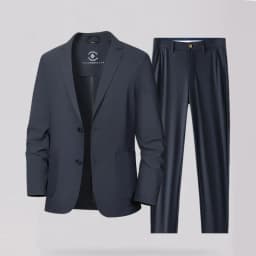 KIDWHXR Summer Man Suit Outfit Thin Breathable Sun Protection Blazer Male Straight-leg Pant Men Business Casual 2-piece Set
