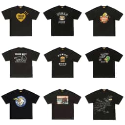 HUMANMADE Burger Print T-Shirt, Cotton Stretch Loose Tee, Street Summer Top for Couple Unisex
